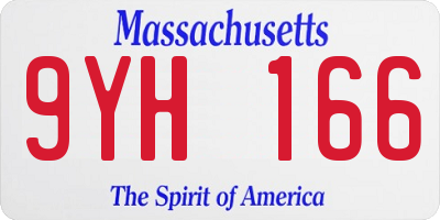 MA license plate 9YH166
