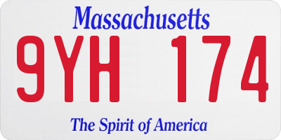MA license plate 9YH174