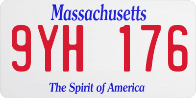 MA license plate 9YH176