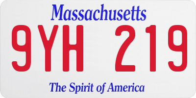 MA license plate 9YH219