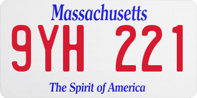 MA license plate 9YH221