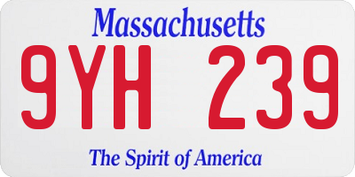 MA license plate 9YH239