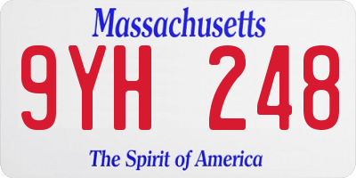MA license plate 9YH248