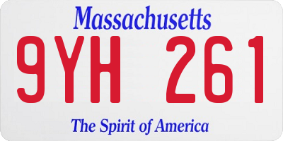 MA license plate 9YH261