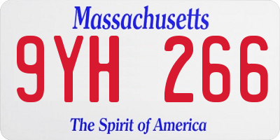 MA license plate 9YH266