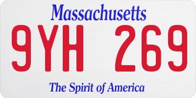 MA license plate 9YH269