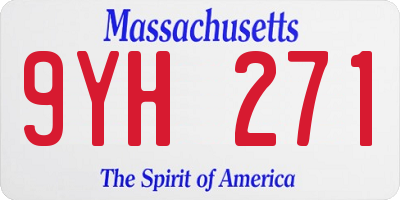 MA license plate 9YH271