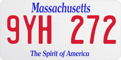 MA license plate 9YH272