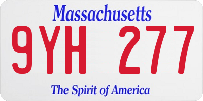 MA license plate 9YH277