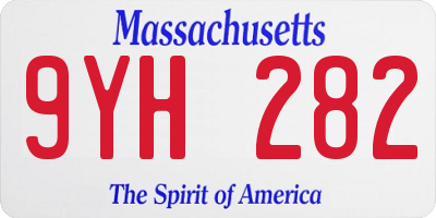 MA license plate 9YH282