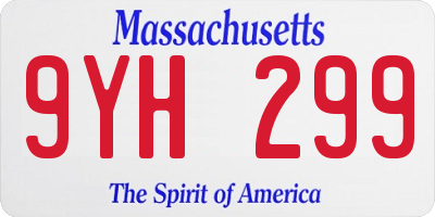 MA license plate 9YH299