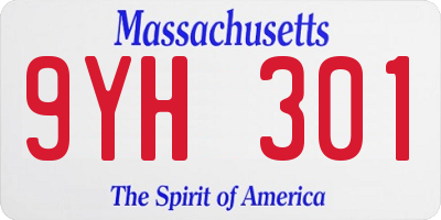 MA license plate 9YH301