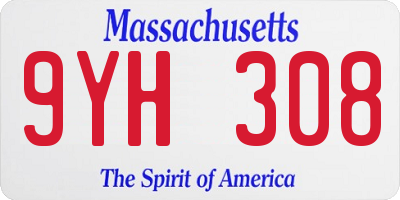 MA license plate 9YH308