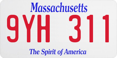 MA license plate 9YH311