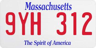 MA license plate 9YH312