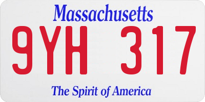 MA license plate 9YH317