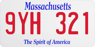 MA license plate 9YH321