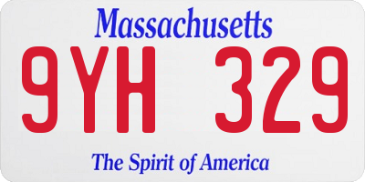 MA license plate 9YH329