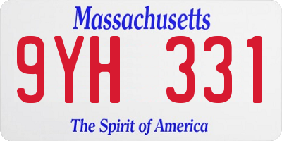 MA license plate 9YH331