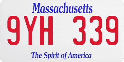 MA license plate 9YH339