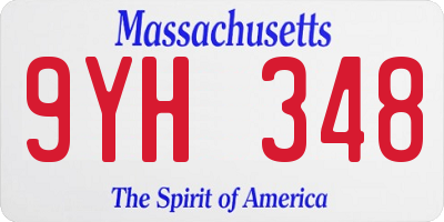 MA license plate 9YH348