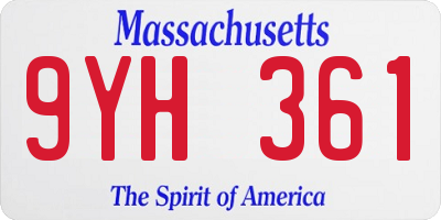 MA license plate 9YH361
