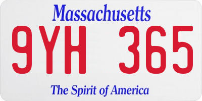 MA license plate 9YH365