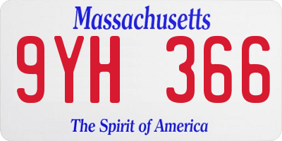 MA license plate 9YH366