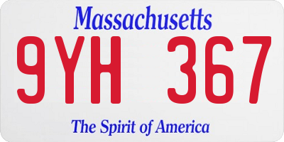 MA license plate 9YH367