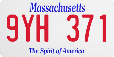 MA license plate 9YH371
