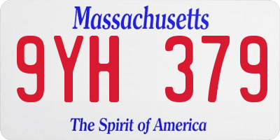 MA license plate 9YH379