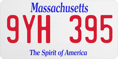 MA license plate 9YH395
