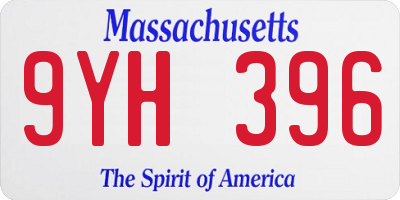 MA license plate 9YH396