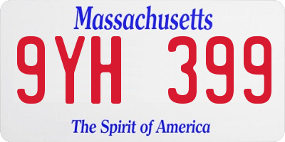 MA license plate 9YH399