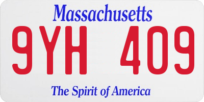 MA license plate 9YH409