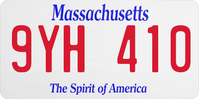 MA license plate 9YH410