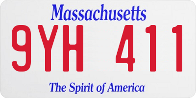 MA license plate 9YH411