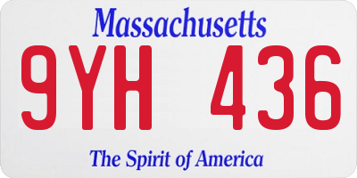 MA license plate 9YH436