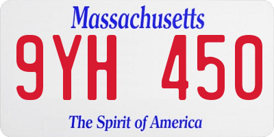 MA license plate 9YH450