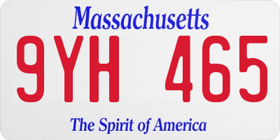 MA license plate 9YH465