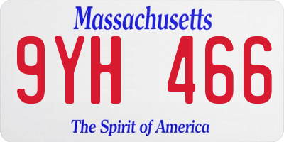 MA license plate 9YH466