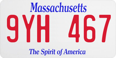 MA license plate 9YH467
