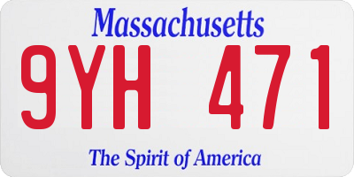 MA license plate 9YH471