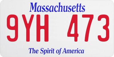 MA license plate 9YH473