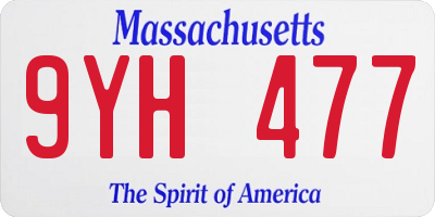 MA license plate 9YH477