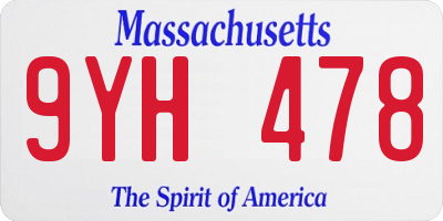 MA license plate 9YH478