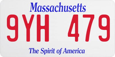 MA license plate 9YH479