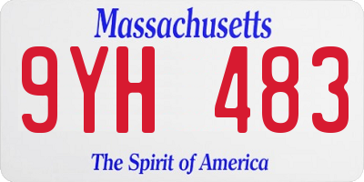 MA license plate 9YH483