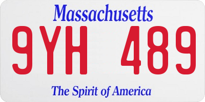 MA license plate 9YH489