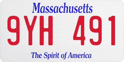 MA license plate 9YH491